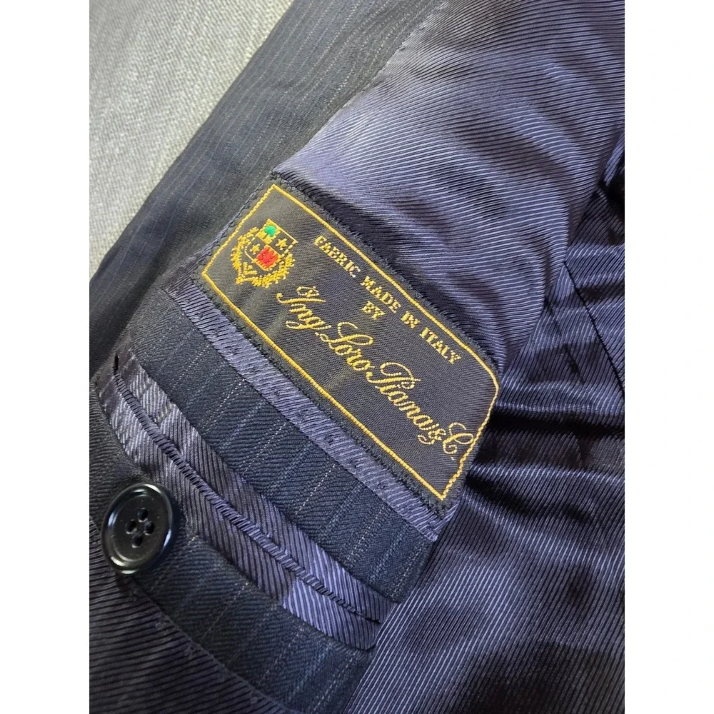 Brooks Brothers Regent Loro Piana Blazer Mens 44R Navy Blue Pinstripe 1818‎ Wool